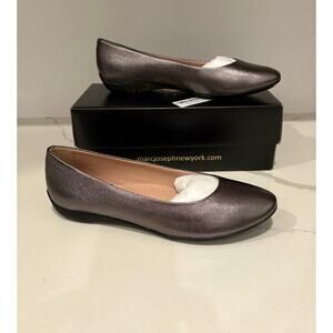 Marc Joseph New York Bedford ST Pewter Metallic  Ballet Flat Women’s 9.5 New Box